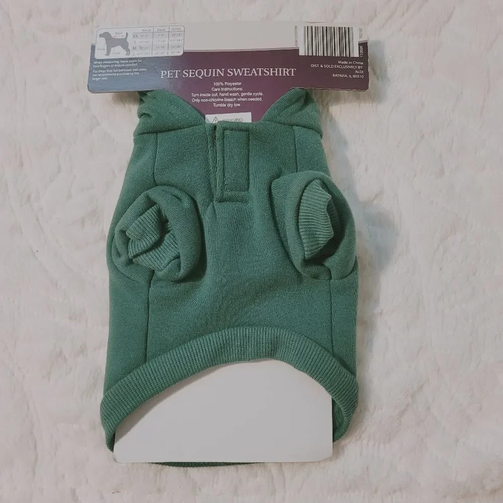 Heart to Tail Pet Hoodie Sweatshirt with Sequin Flip Polar Bear XS X-Small New